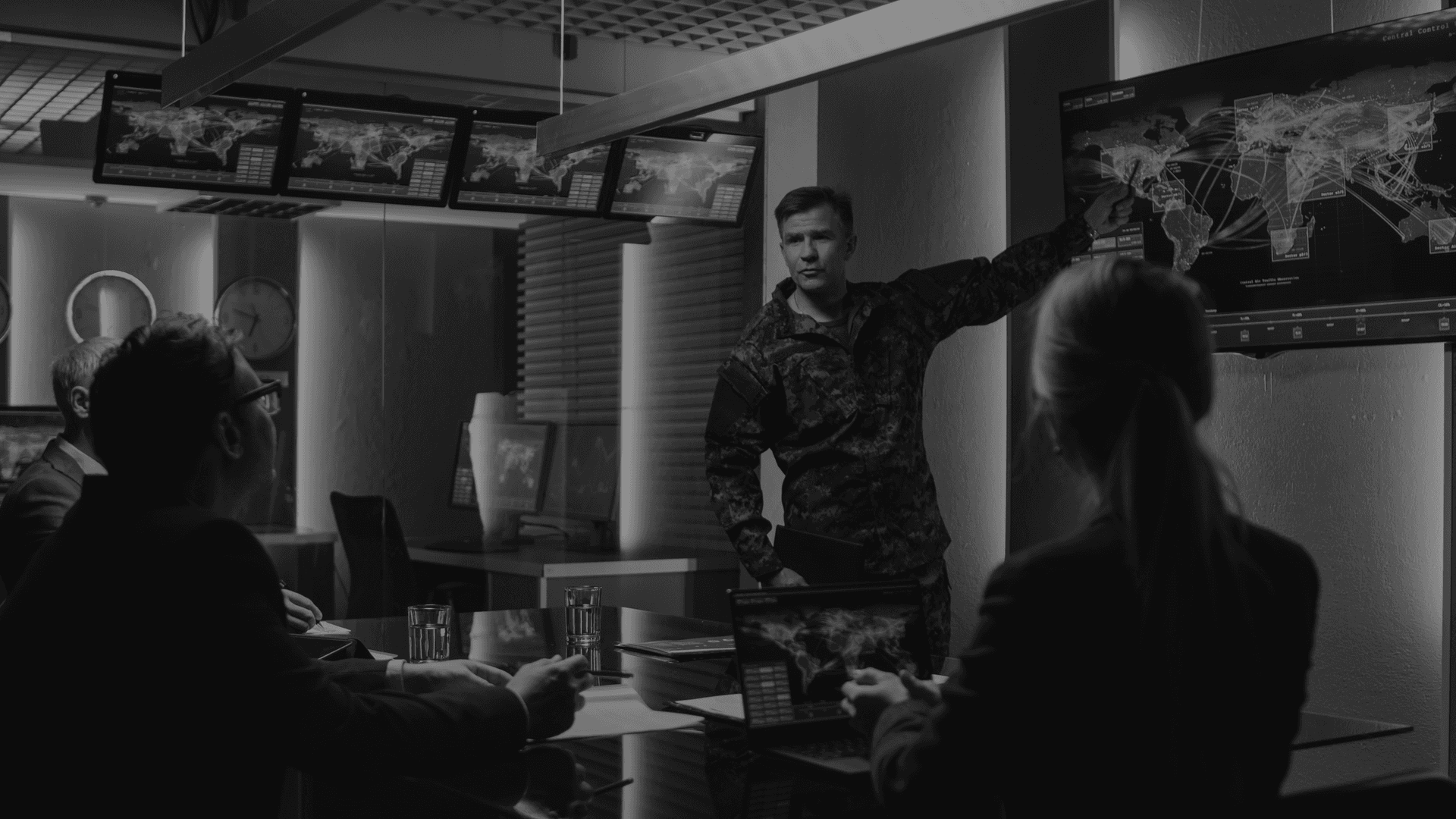 A photo of a solider explaining the mission for the team